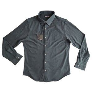 Dstrct & Row Casual Shirt Men's Size XL Hunter Green Long Sleeve Slim Fit NWT